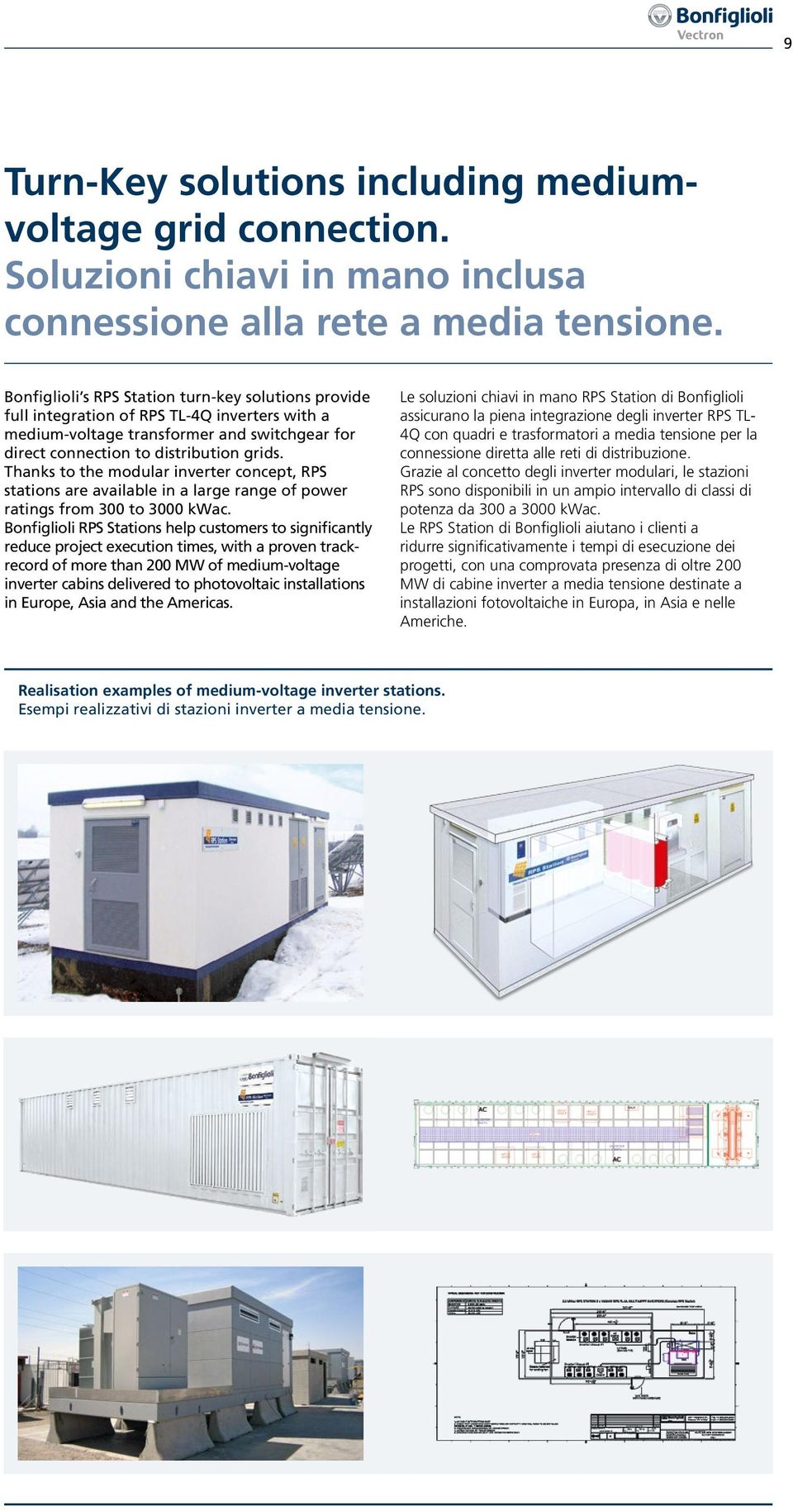 Thanks to the modular inverter concept, RPS stations are available in a large range of power ratings from 300 to 3000 kwac.