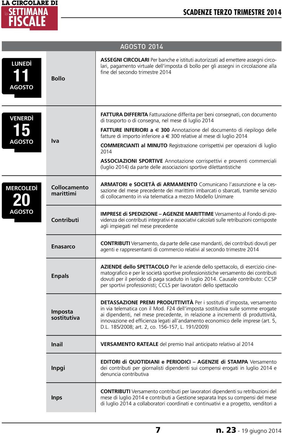 2011 l acconto Sono esonerati dal versamento dell acconto venerdì 15 agosto agosto 2014 ASSEGNI CIRCOLARI Per banche e istituti autorizzati ad emettere assegni circolari, pagamento virtuale dell