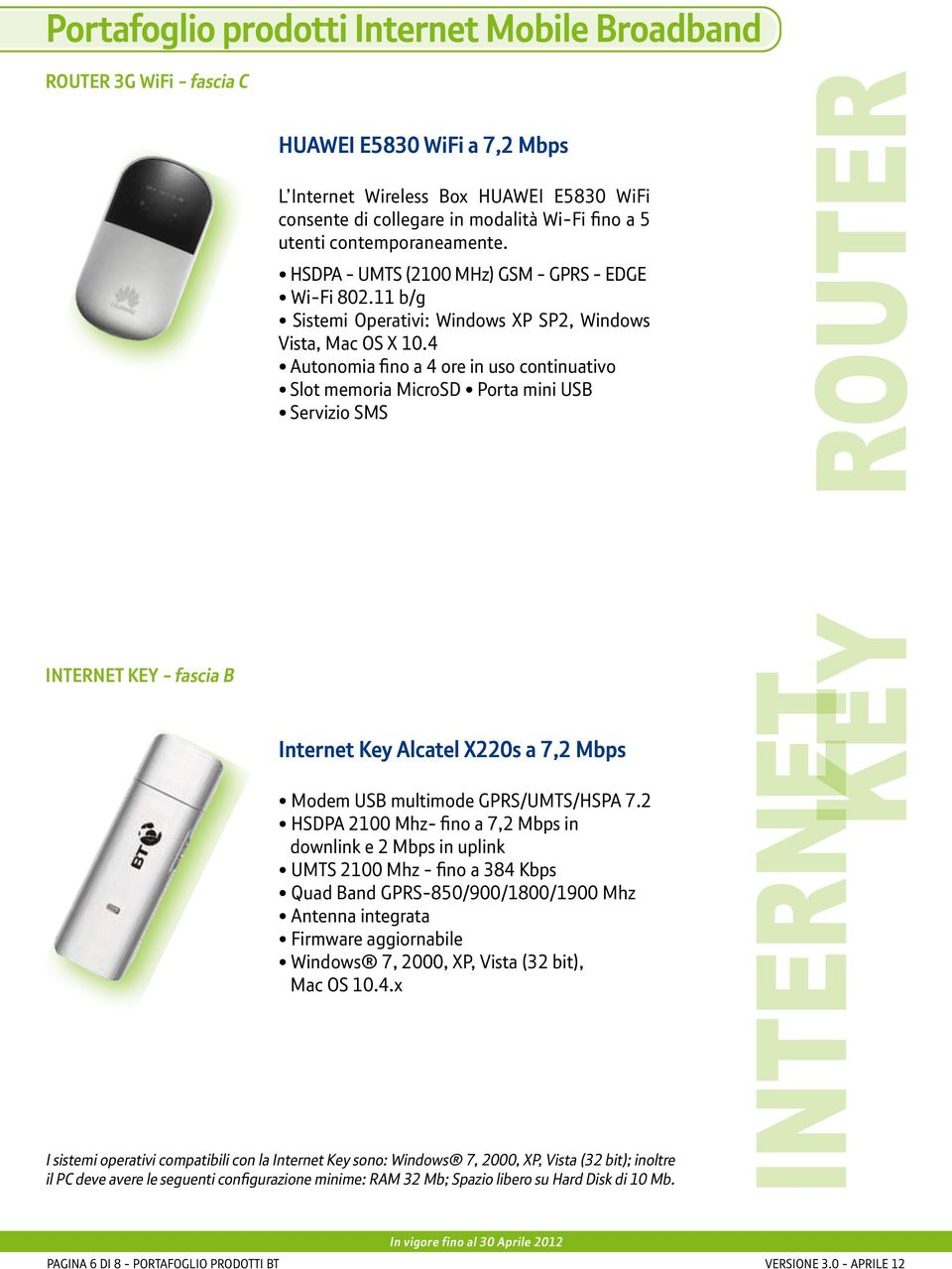 HSDPA - UMTS (2100 MHz) GSM - GPRS - EDGE Wi-Fi 802.11 b/g Sistemi Operativi: Windows XP SP2, Windows Vista, Mac OS X 10.