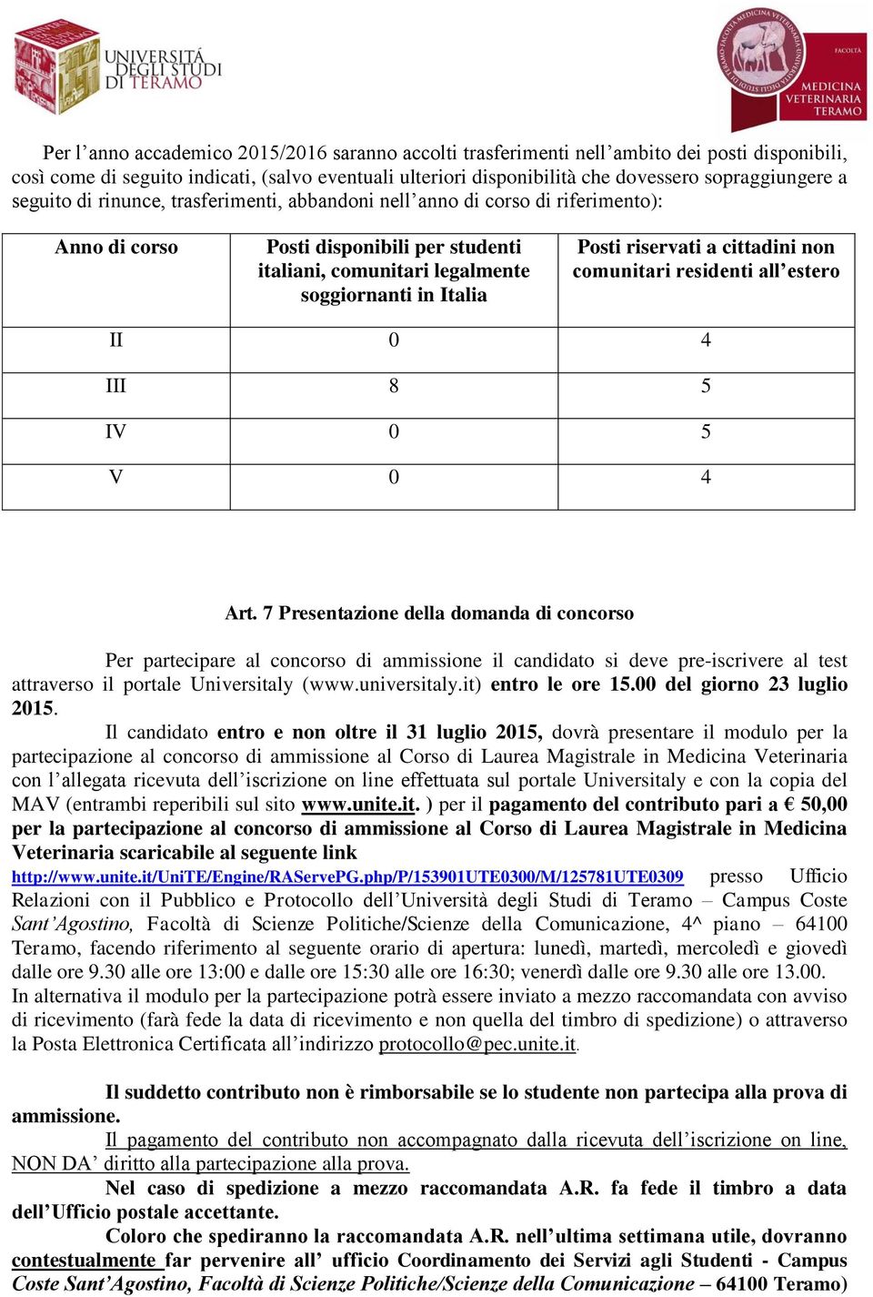 cittadini non comunitari residenti all estero II 0 4 III 8 5 IV 0 5 V 0 4 Art.