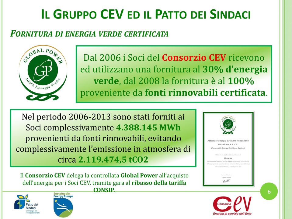 Nel periodo 2006-2013 sono stati forniti ai Soci complessivamente 4.388.