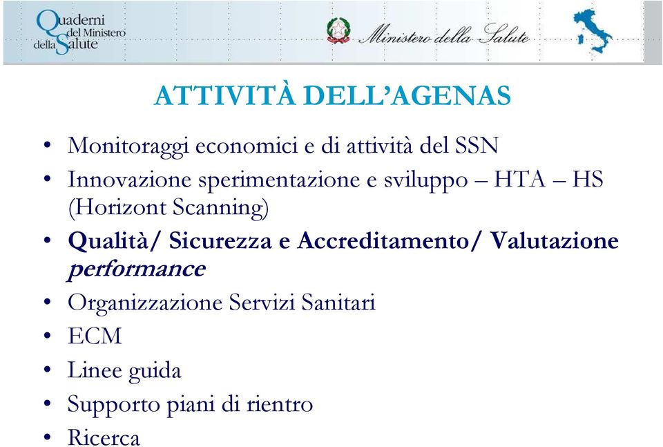 Qualità/ Sicurezza e Accreditamento/ Valutazione performance