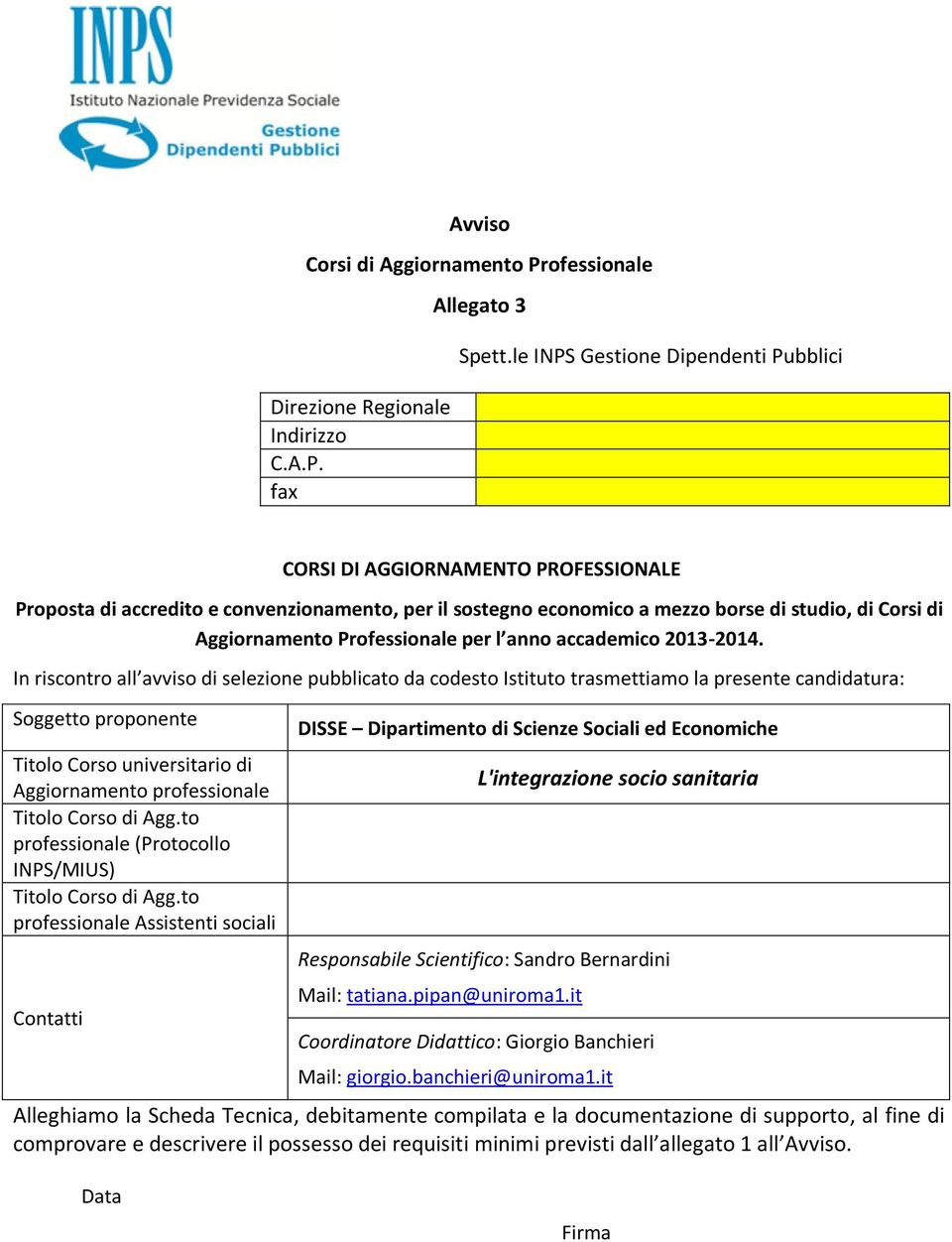 Professionale per l anno accademico 2013-2014.