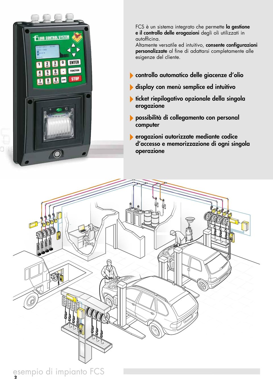 controllo automatico delle giacenze d olio display con menù semplice ed intuitivo ticket riepilogativo opzionale della singola erogazione