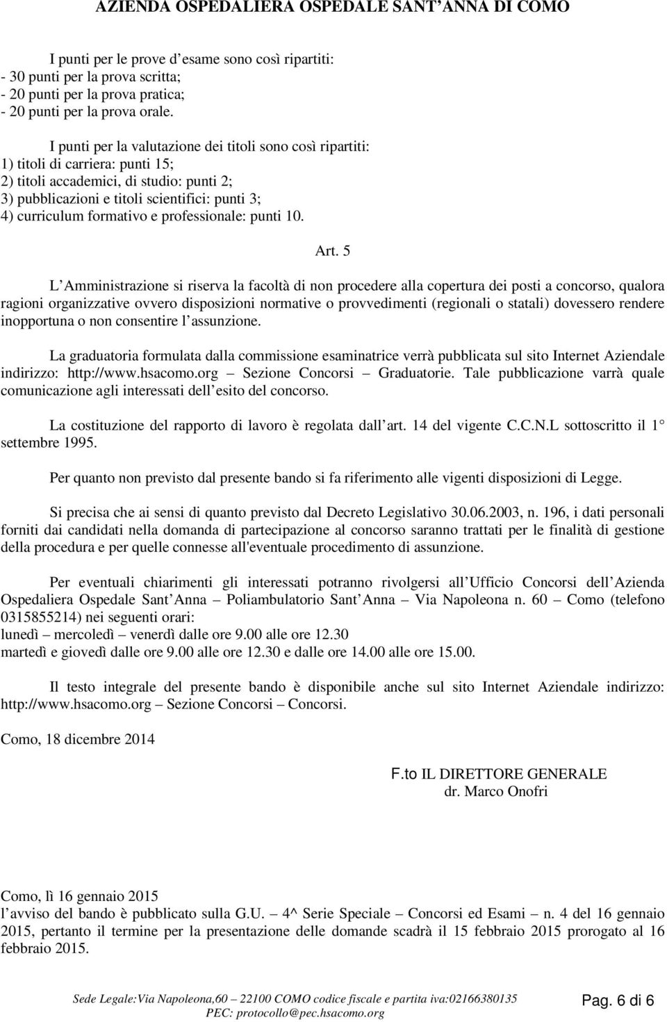 formativo e professionale: punti 10. Art.