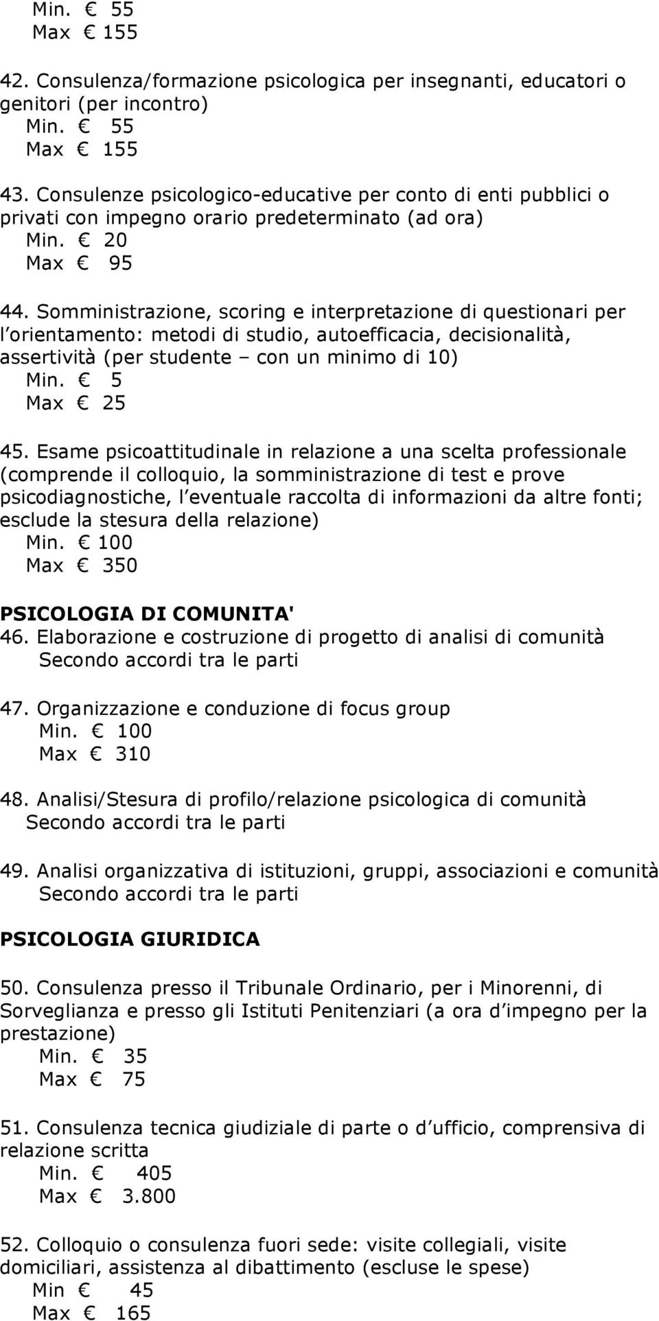 Somministrazione, scoring e interpretazione di questionari per l orientamento: metodi di studio, autoefficacia, decisionalità, assertività (per studente con un minimo di 10) Min.! 5 Max! 25 45.