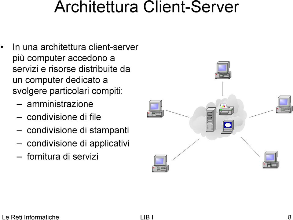 particolari compiti: amministrazione condivisione di file condivisione di