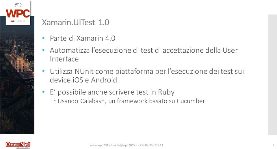 NUnit come piattaforma per l esecuzione dei test sui device ios e Android E