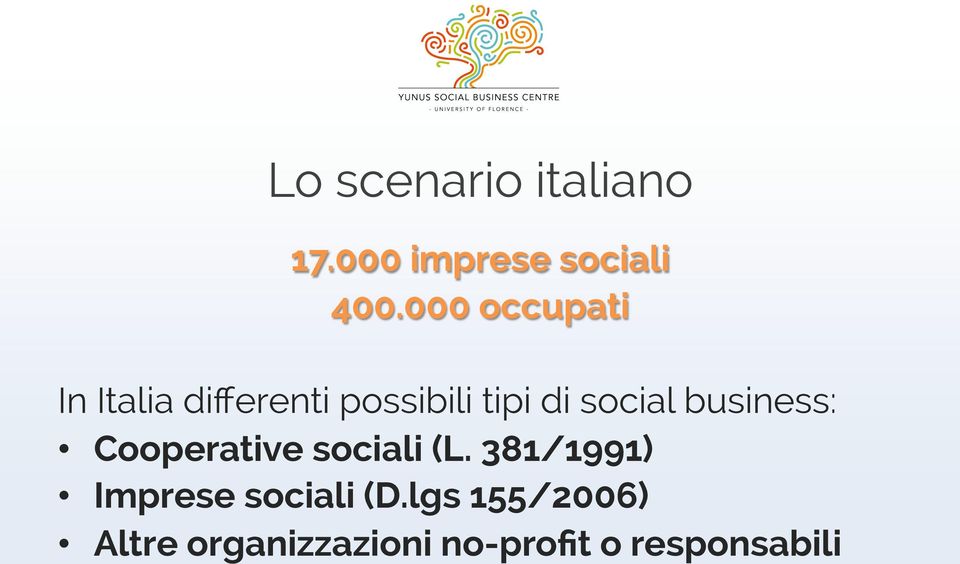 social business: Cooperative sociali (L.