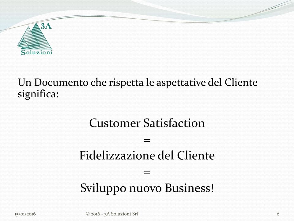 Satisfaction = Fidelizzazione del Cliente =