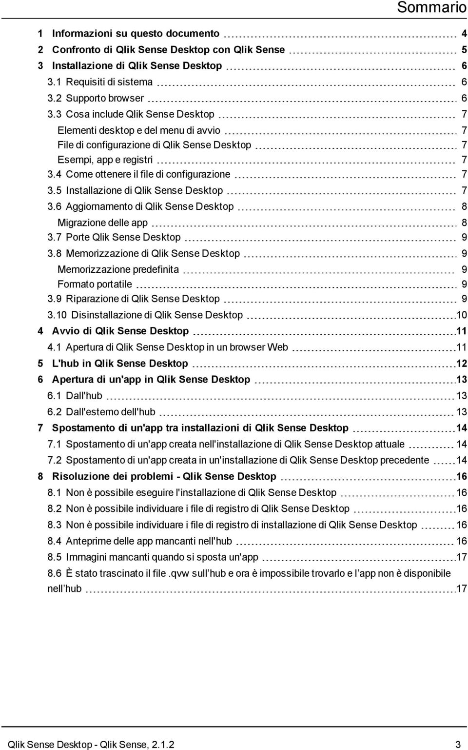 5 Installazione di Qlik Sense Desktop 7 3.6 Aggiornamento di Qlik Sense Desktop 8 Migrazione delle app 8 3.7 Porte Qlik Sense Desktop 9 3.