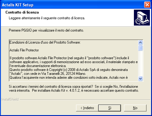 Attenzione: al termine dell'installazione di alcune componenti comparirà una finestra che invita l utente ad effettuare il riavvio (reboot) del PC: rispondere sempre NO a queste richieste.