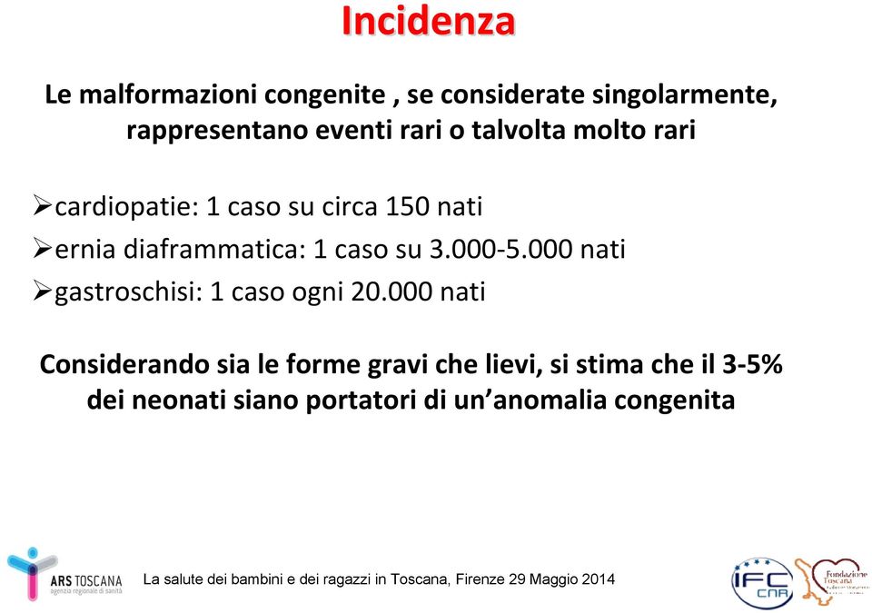 caso su 3.000 5.000 nati gastroschisi: 1 caso ogni 20.