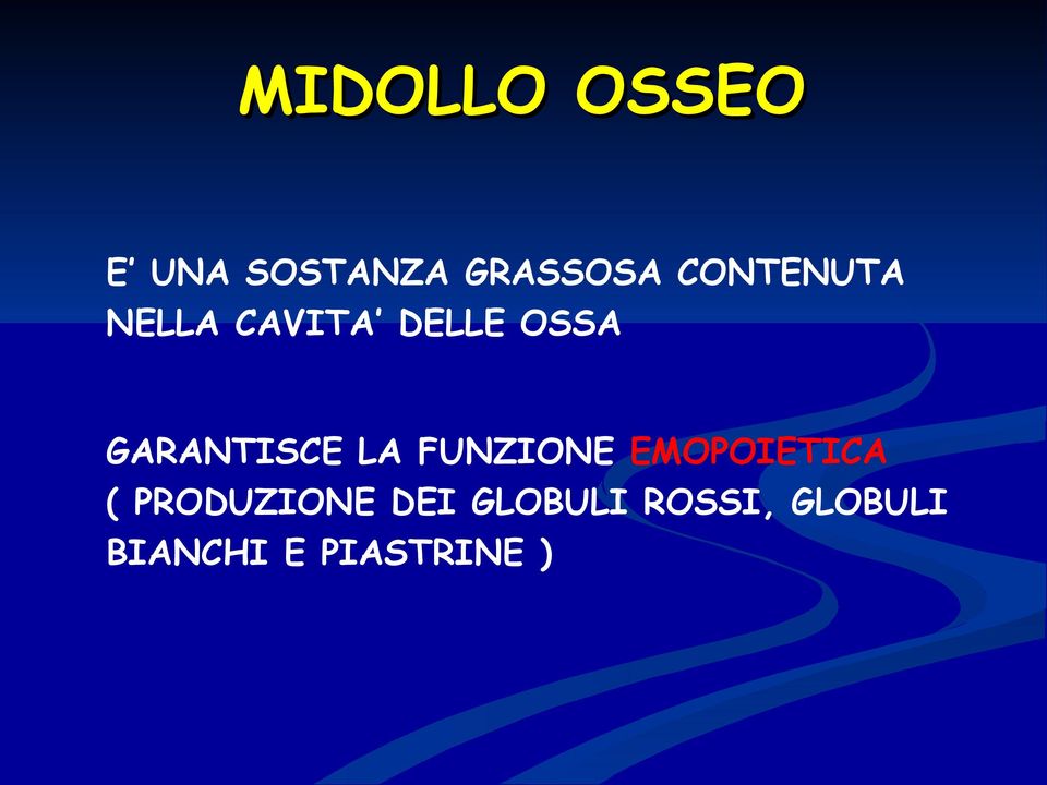 GARANTISCE LA FUNZIONE EMOPOIETICA (