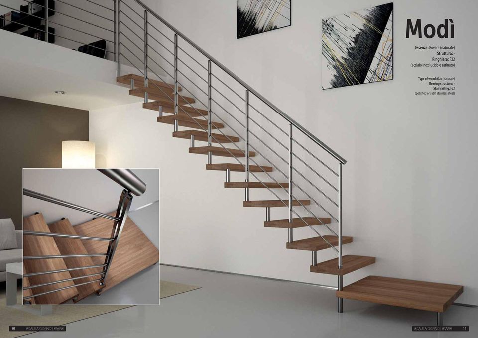 Bearing structure: - Stair railing: F22 (polished or satin
