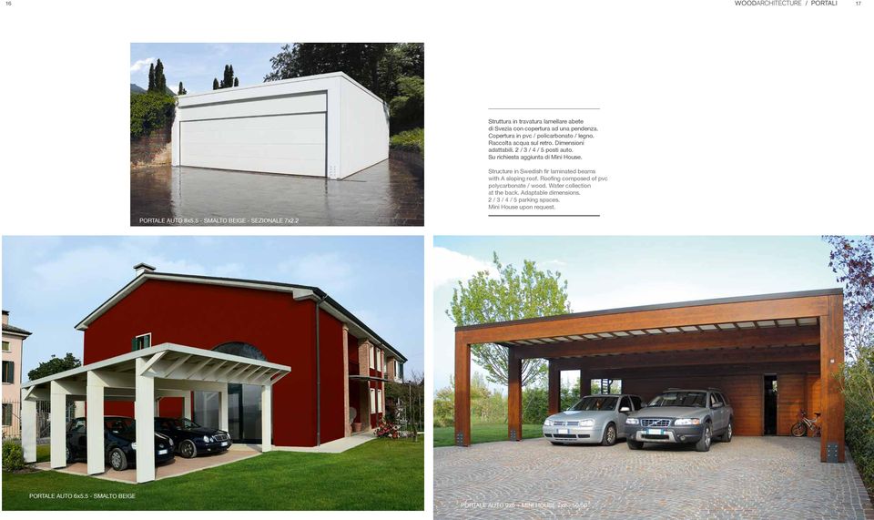 Su richiesta aggiunta di Mini House. Structure in Swedish fir laminated beams with A sloping roof.