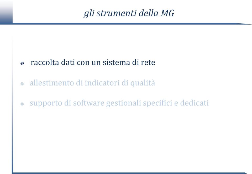 di indicatori di qualità supporto di