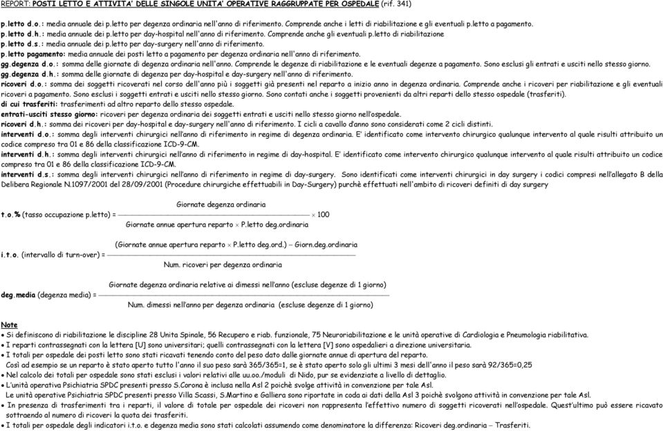 letto di riabilitazione p.letto d.s.: media annuale dei p.letto per day-surgery nell'anno di riferimento. p.letto pagamento: media annuale dei posti letto a pagamento per degenza ordinaria nell'anno di riferimento.