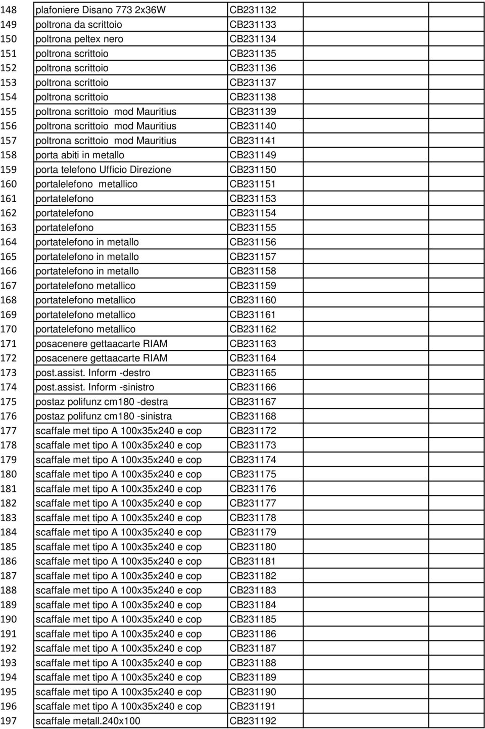 metallo CB231149 159 porta telefono Ufficio Direzione CB231150 160 portalelefono metallico CB231151 161 portatelefono CB231153 162 portatelefono CB231154 163 portatelefono CB231155 164 portatelefono