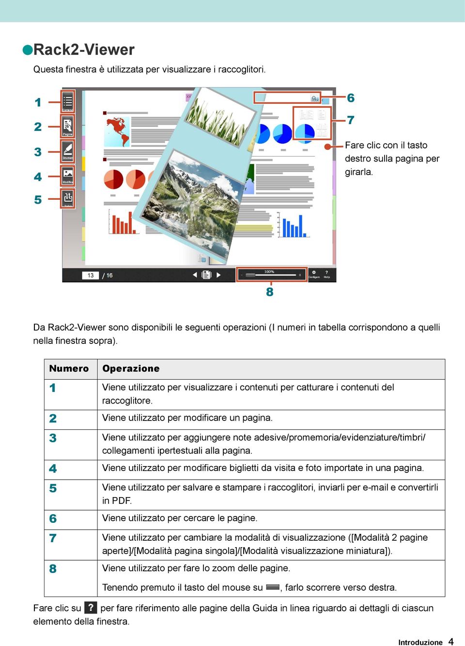 Numero Operazione 1 Viene utilizzato per visualizzare i contenuti per catturare i contenuti del raccoglitore. 2 Viene utilizzato per modificare un pagina.