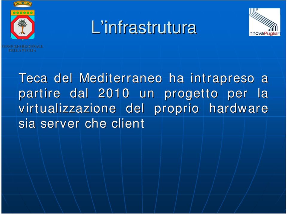 progetto per la virtualizzazione del