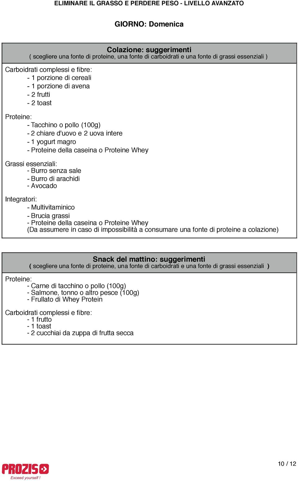 Multivitaminico - Brucia grassi (Da assumere in caso di impossibilità a consumare una fonte di proteine a colazione) Snack del