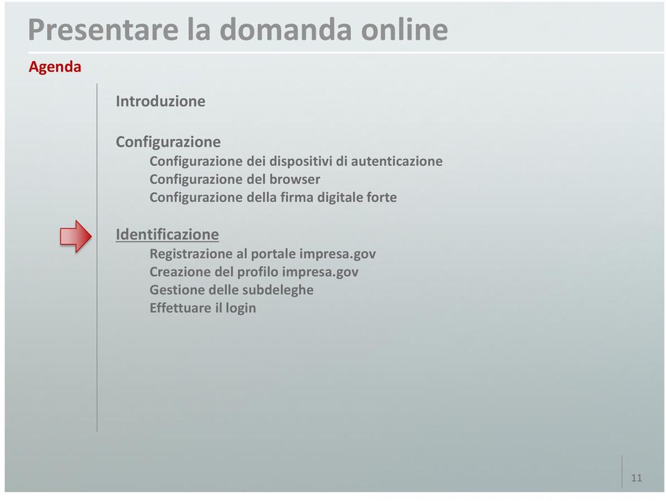 digitale forte Identificazione Registrazione al portale impresa.