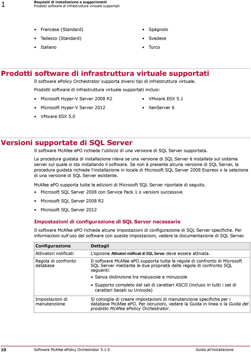 Prodotti software di infrastruttura virtuale supportati inclusi: Microsoft Hyper-V Server 2008 R2 VMware ESX 5.1 Microsoft Hyper-V Server 2012 XenServer 6 VMware ESX 5.