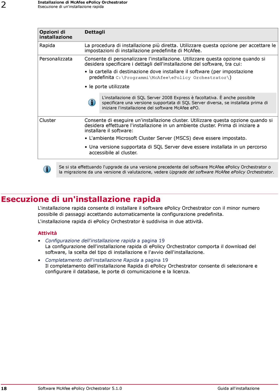 Utilizzare questa opzione quando si desidera specificare i dettagli dell'installazione del software, tra cui: la cartella di destinazione dove installare il software (per impostazione predefinita