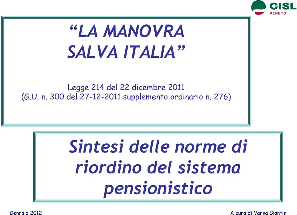 300 del 27-12-2011 supplemento ordinario n.