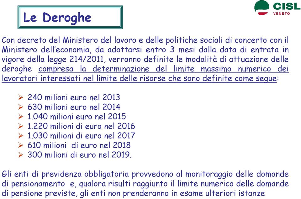 milioni euro nel 2013 630 milioni euro nel 2014 1.040 milioni euro nel 2015 1.220 milioni di euro nel 2016 1.030 milioni di euro nel 2017 610 milioni di euro nel 2018 300 milioni di euro nel 2019.
