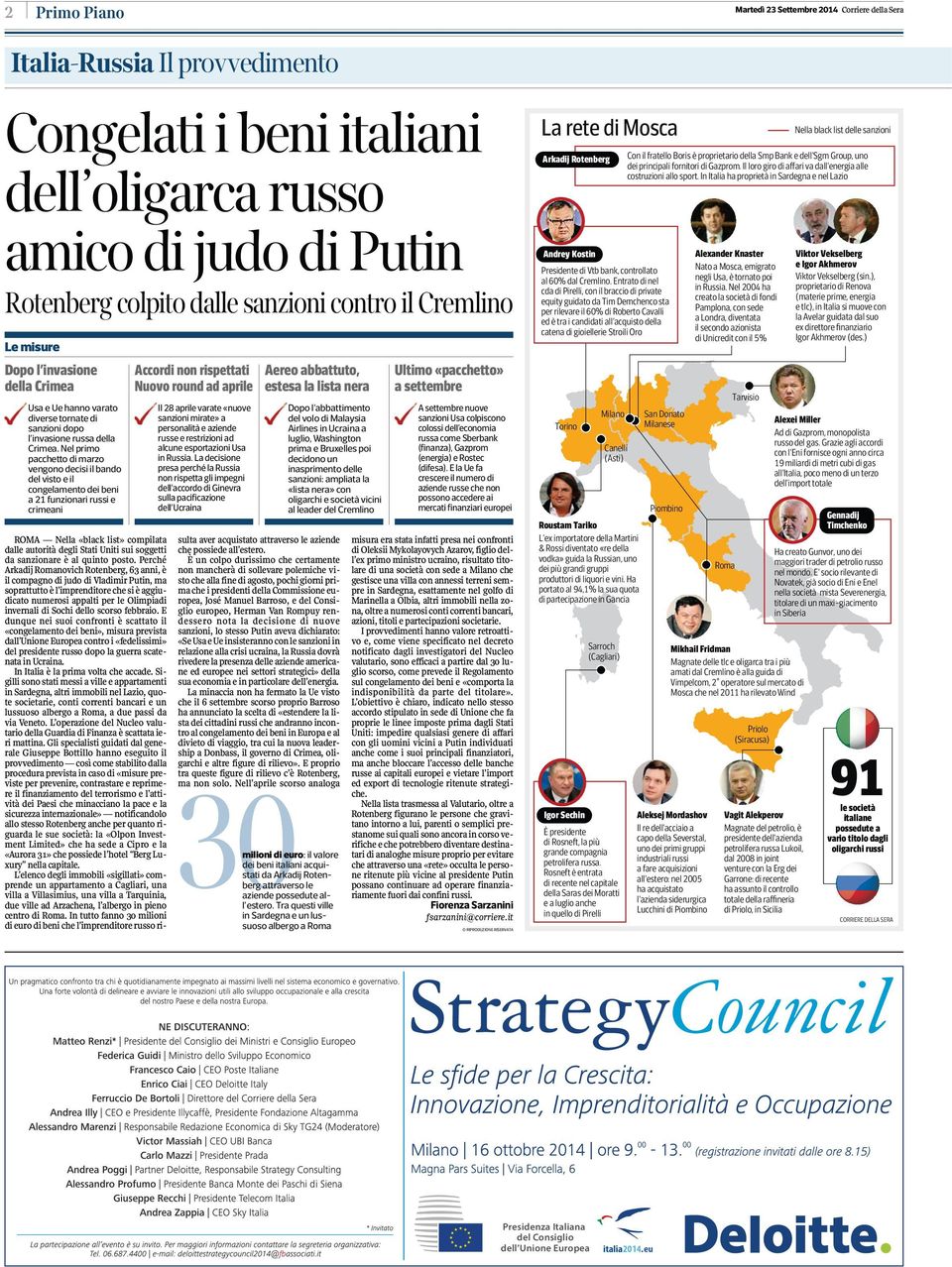 Nel primo pacchetto di marzo vengono decisi il bando del visto e il congelamento dei beni a 21 funzionari russi e crimeani Accordi non rispettati Nuovo round ad aprile Il 28 aprile varate «nuove