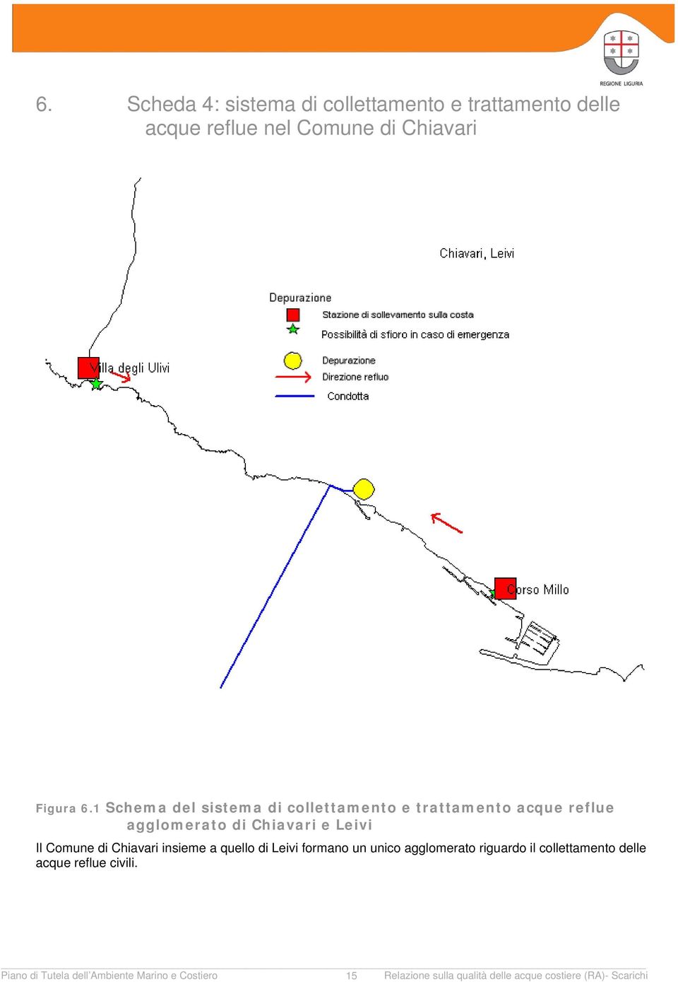 1 Schema del sistema di collettamento e trattamento acque reflue agglomerato di Chiavari e Leivi