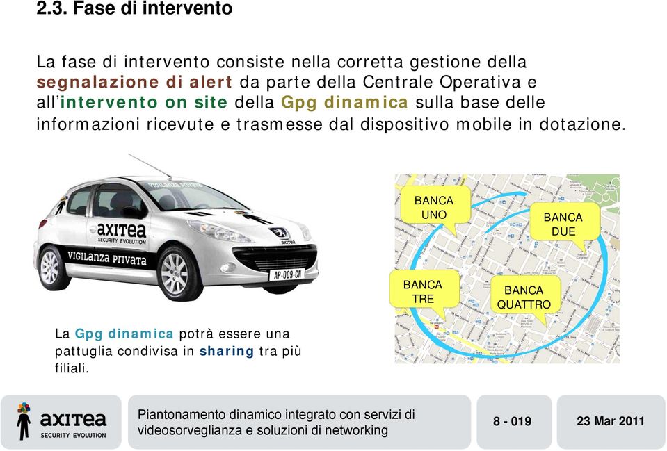 informazioni ricevute e trasmesse dal dispositivo mobile in dotazione.