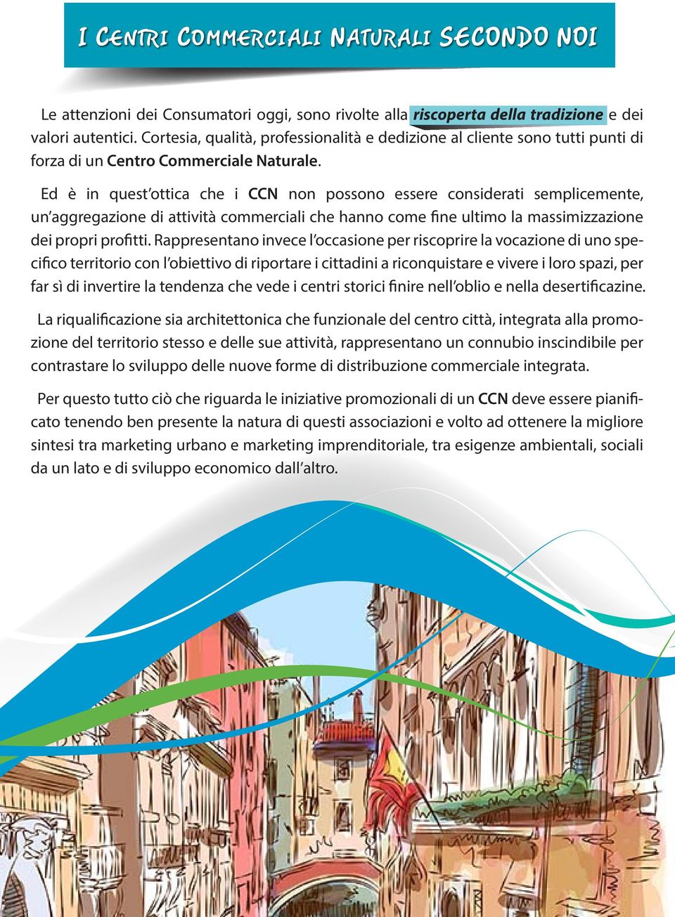 Ed è in quest ottica che i CCN non possono essere considerati semplicemente, un aggregazione di attività commerciali che hanno come fine ultimo la massimizzazione dei propri profitti.