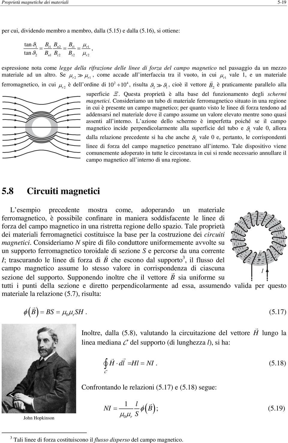 e 1 coe accade all intefaccia ta il vuoto in cui 1 vale 1 e un ateiale 4 feoagnetico in cui è dell odine di 1 1 isulta 1 cioè il vettoe è paticaente paallelo alla supeficie.