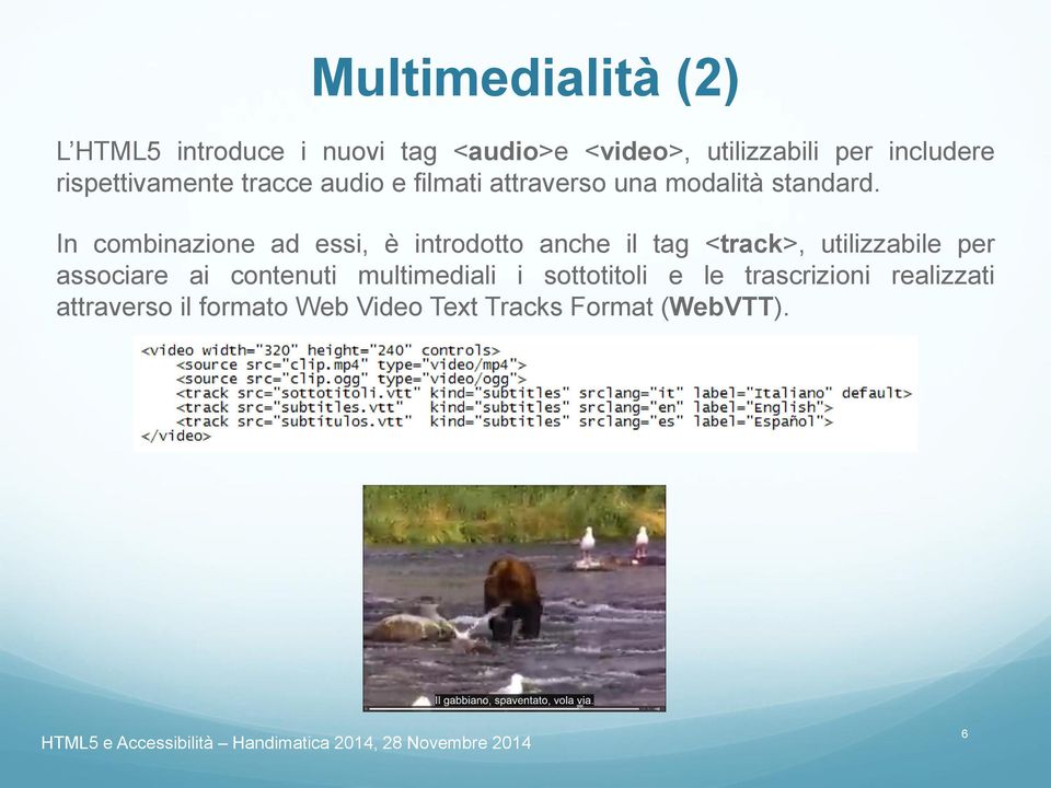 In combinazione ad essi, è introdotto anche il tag <track>, utilizzabile per associare ai