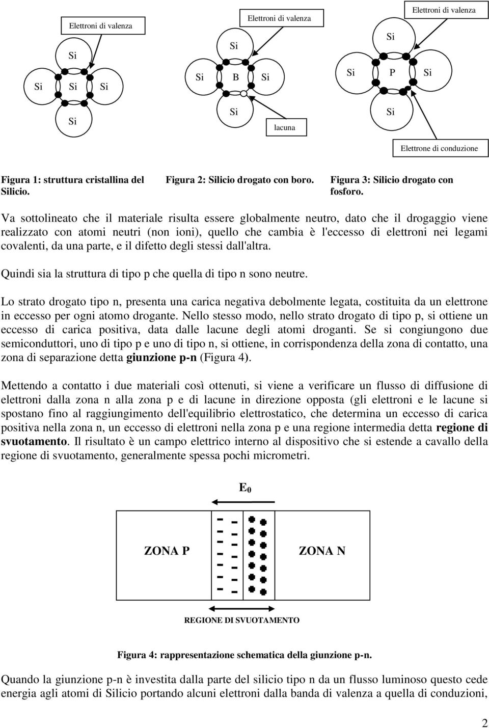 Va sottolineato che il materiale risulta essere globalmente neutro, dato che il drogaggio viene realizzato con atomi neutri (non ioni), quello che cambia è l'eccesso di elettroni nei legami