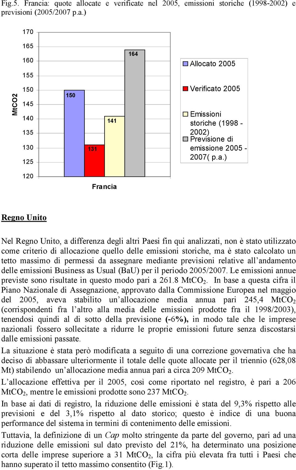 calcolato un tetto massimo di permessi da assegnare mediante previsioni relative all andamento delle emissioni Business as Usual (BaU) per il periodo 2005/2007.