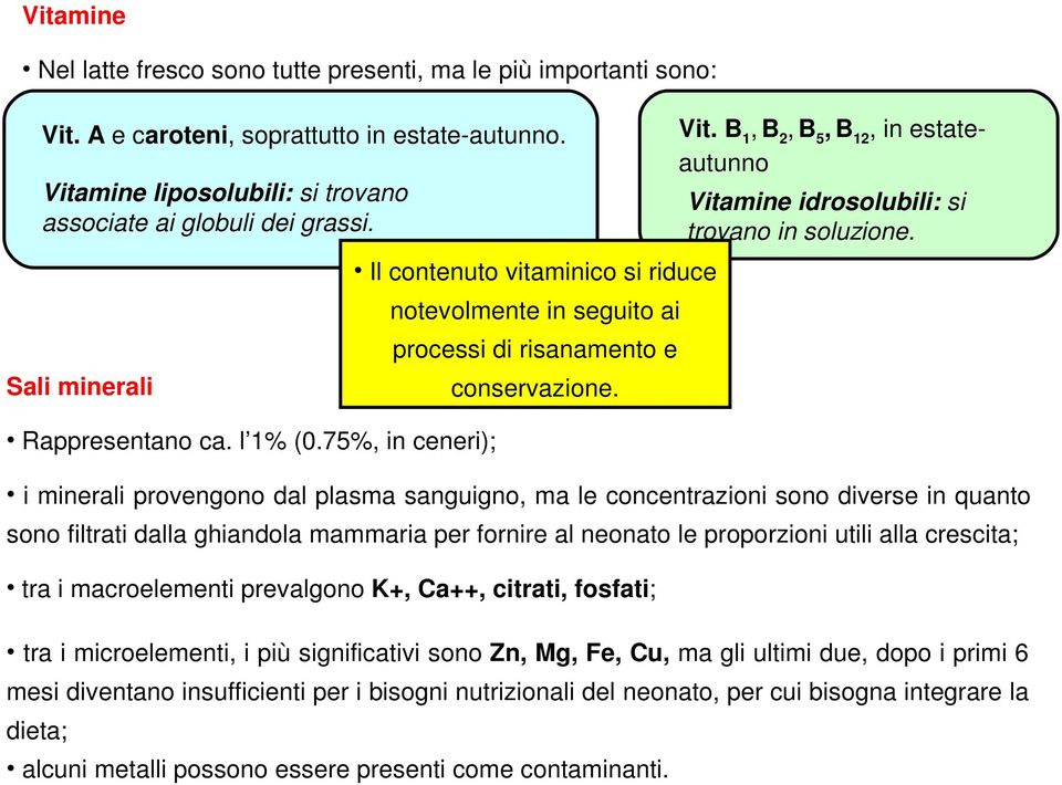 B 1, B, B, B 2 5 12, in estateautunno Vitamine idrosolubili: si trovano in soluzione.