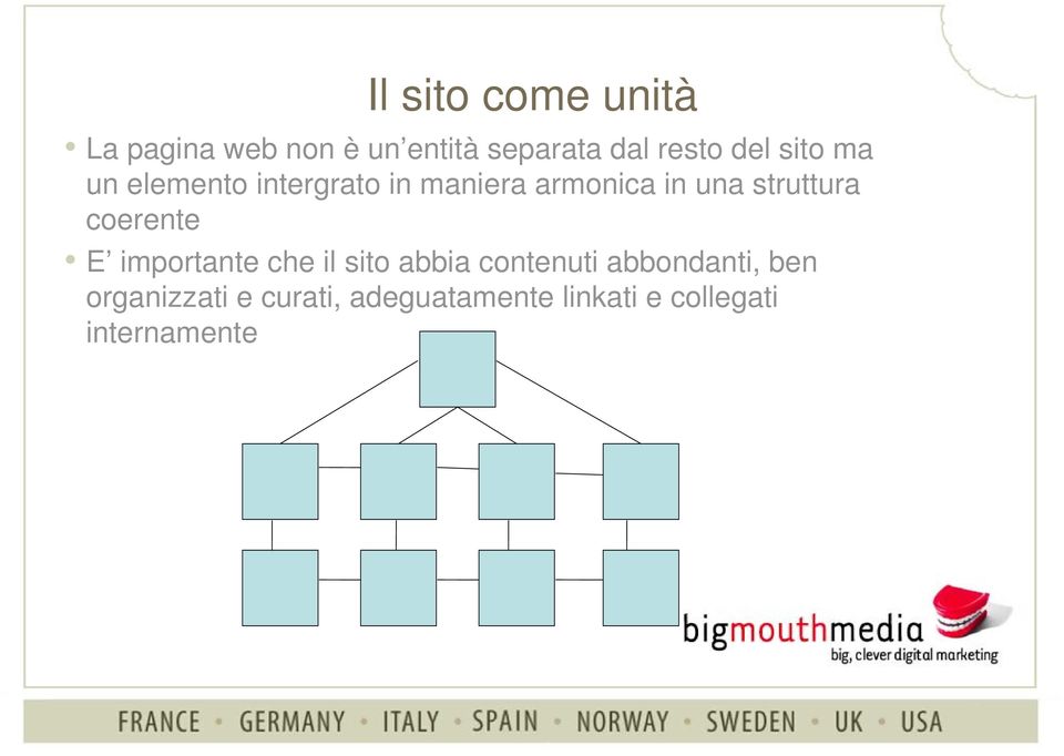 struttura coerente E importante che il sito abbia contenuti