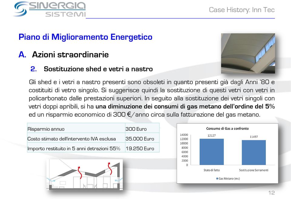 Si suggerisce quindi la sostituzione di questi vetri con vetri in policarbonato dalle prestazioni superiori.