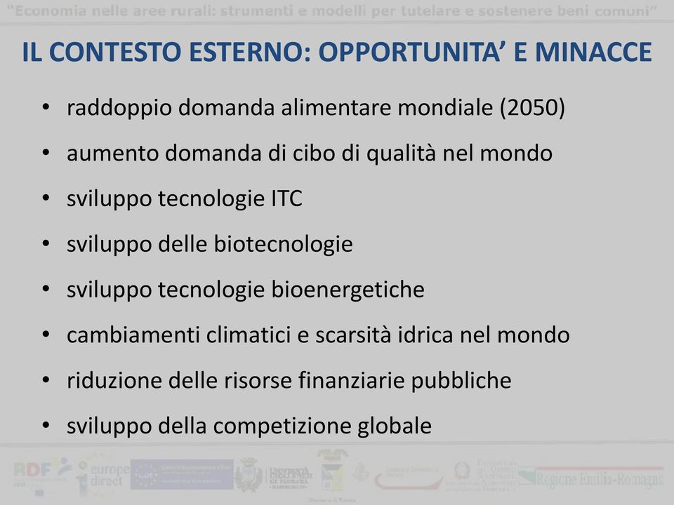 biotecnologie sviluppo tecnologie bioenergetiche cambiamenti climatici e scarsità