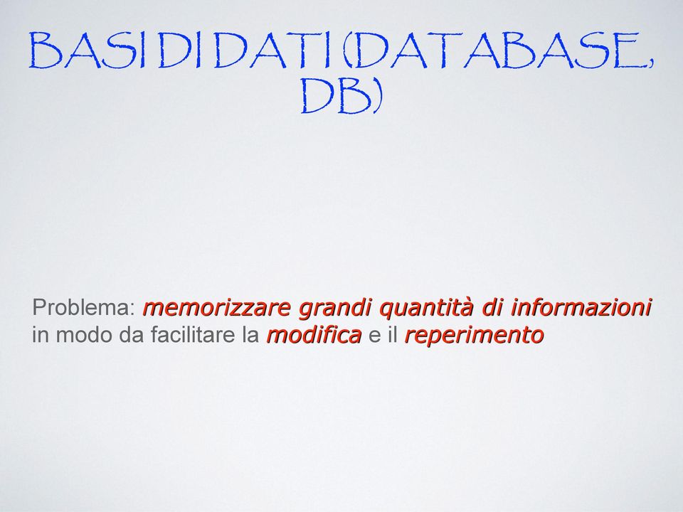 quantità di informazioni in modo