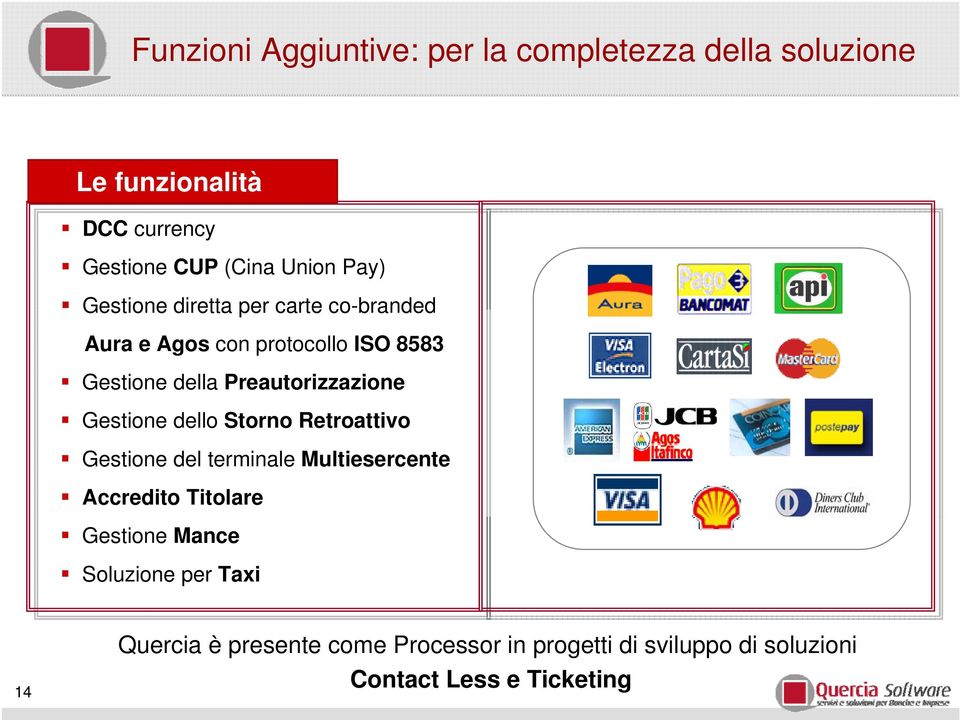 Preautorizzazione Gestione dello Storno Retroattivo Gestione del terminale Multiesercente Accreto Titolare