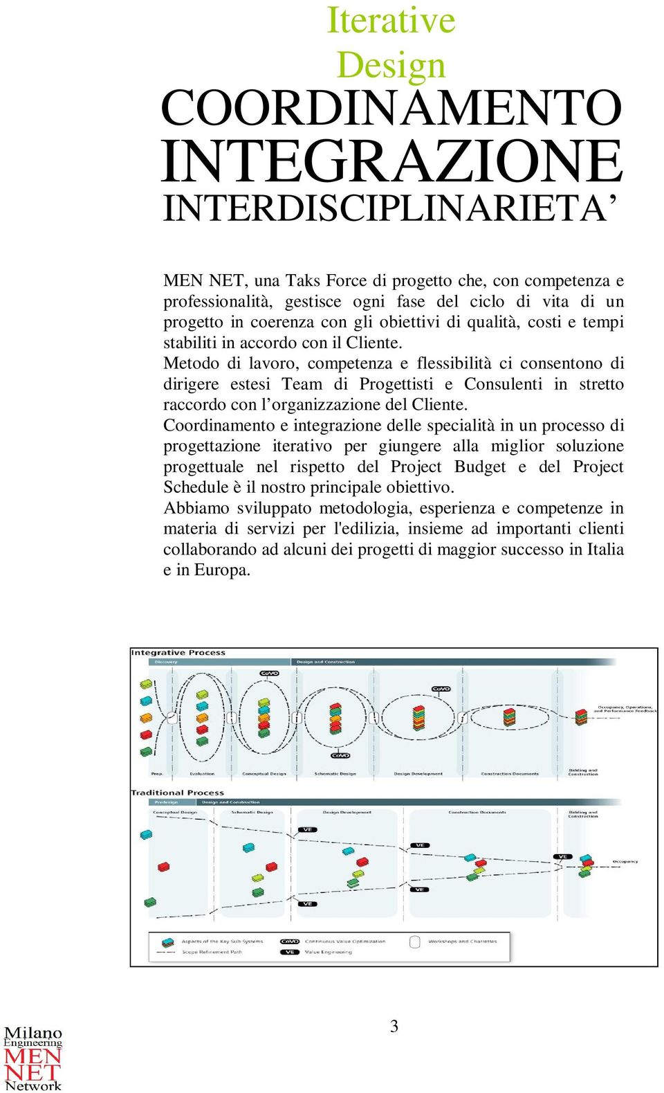 Metodo di lavoro, competenza e flessibilità ci consentono di dirigere estesi Team di Progettisti e Consulenti in stretto raccordo con l organizzazione del Cliente.