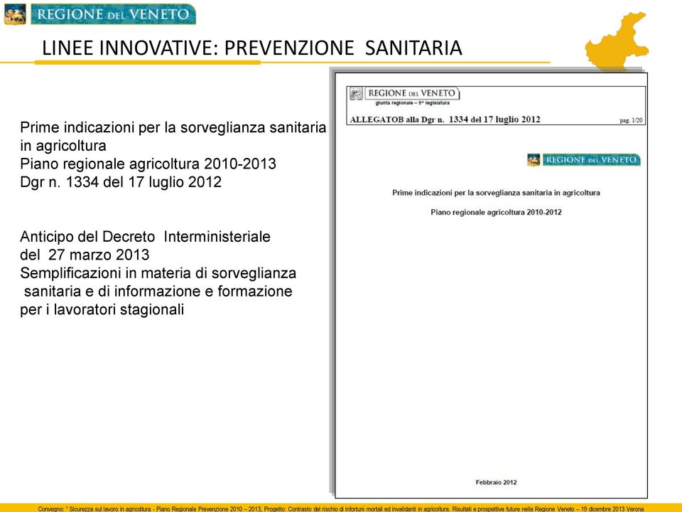 1334 del 17 luglio 2012 Anticipo del Decreto Interministeriale del 27 marzo 2013