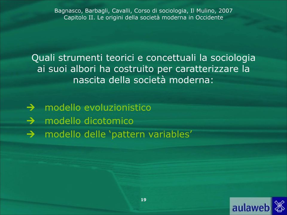 caratterizzare la nascita della società moderna: