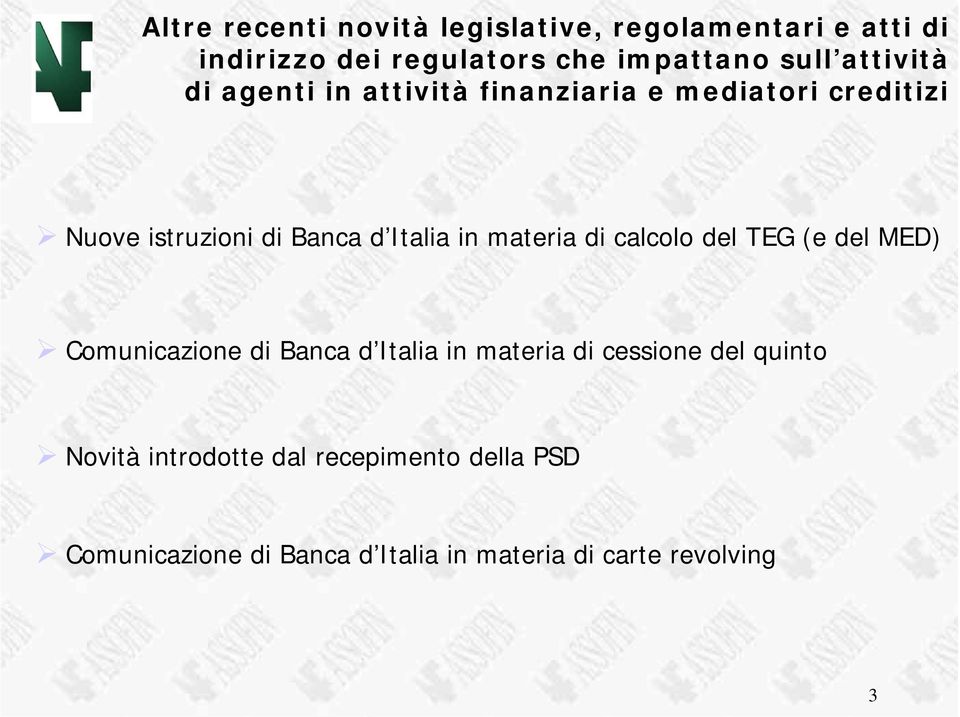 materia di calcolo del TEG (e del MED) Comunicazione di Banca d Italia in materia di cessione del quinto