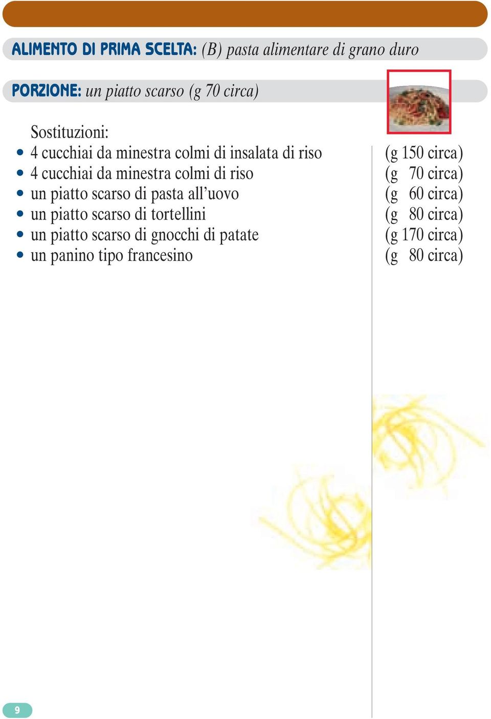 piatto scarso di pasta all uovo un piatto scarso di tortellini un piatto scarso di gnocchi di patate un